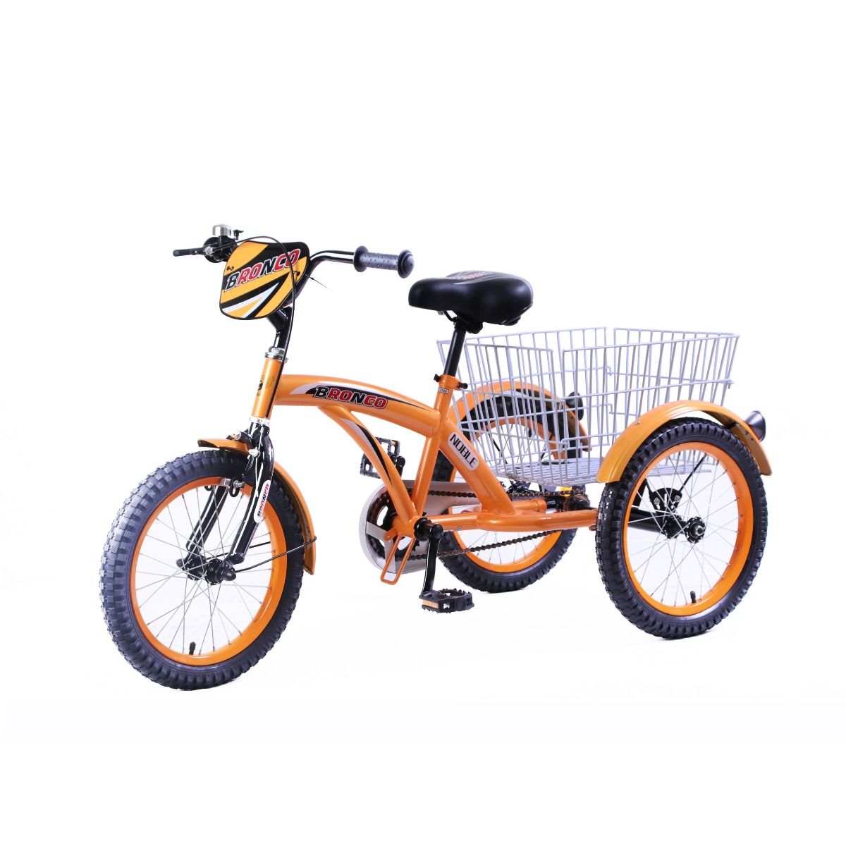 Bronco Classic Three Wheel Bicycle With Basket Orange 16 Inch CL-2600