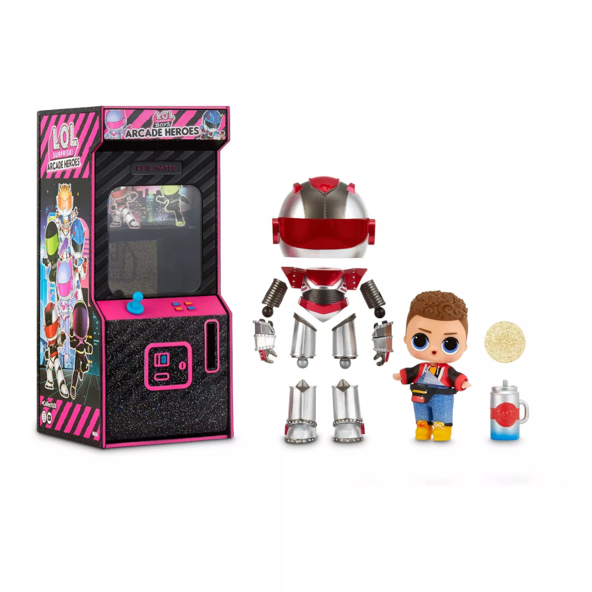 LOL Surprise Boys Arcade Heroes Action Figure Doll With 15 Surprises Assorted MGA-569367