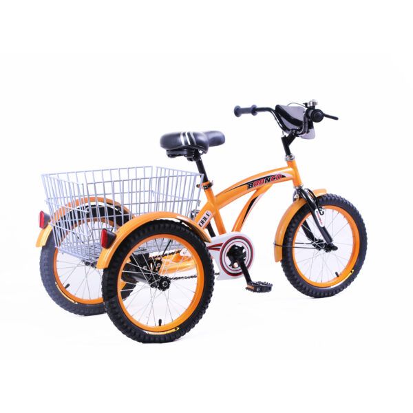 Bronco Classic Three Wheel Bicycle With Basket Orange 16 Inch CL-2600