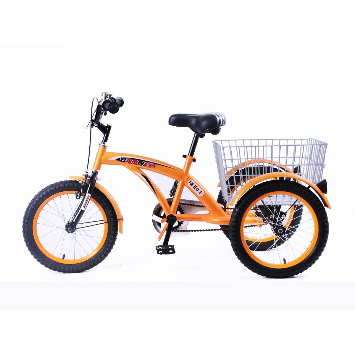 Bronco Classic Three Wheel Bicycle With Basket Orange 16 Inch CL-2600