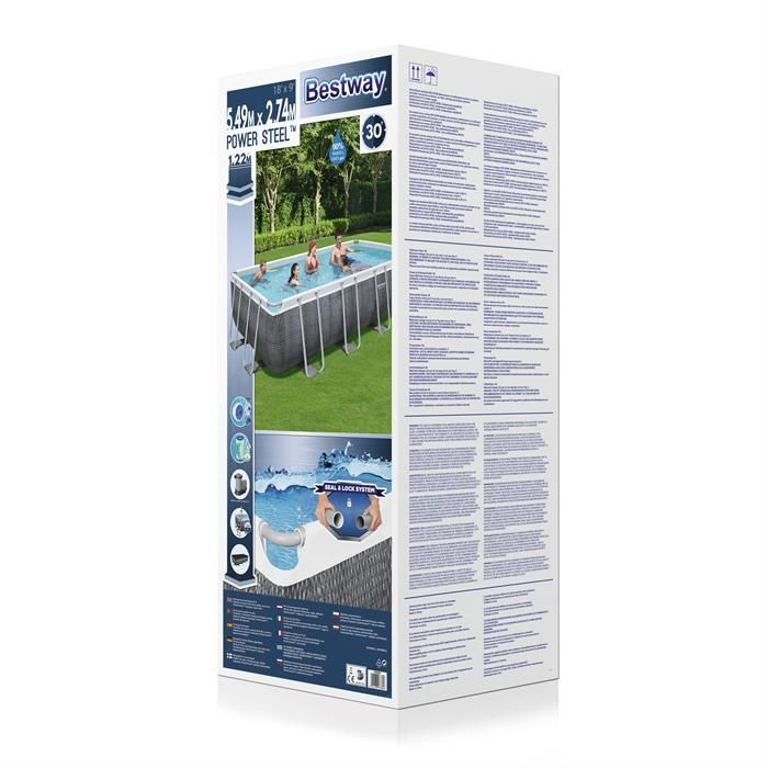 Bestway Power Steel Rectangular Pool Set 5.49mx2.74mx1.22m 56998