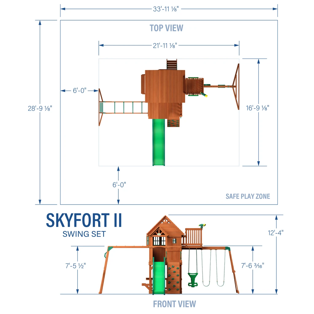 Backyard Discovery Skyfort II Wooden Cedar Swing Set 6113