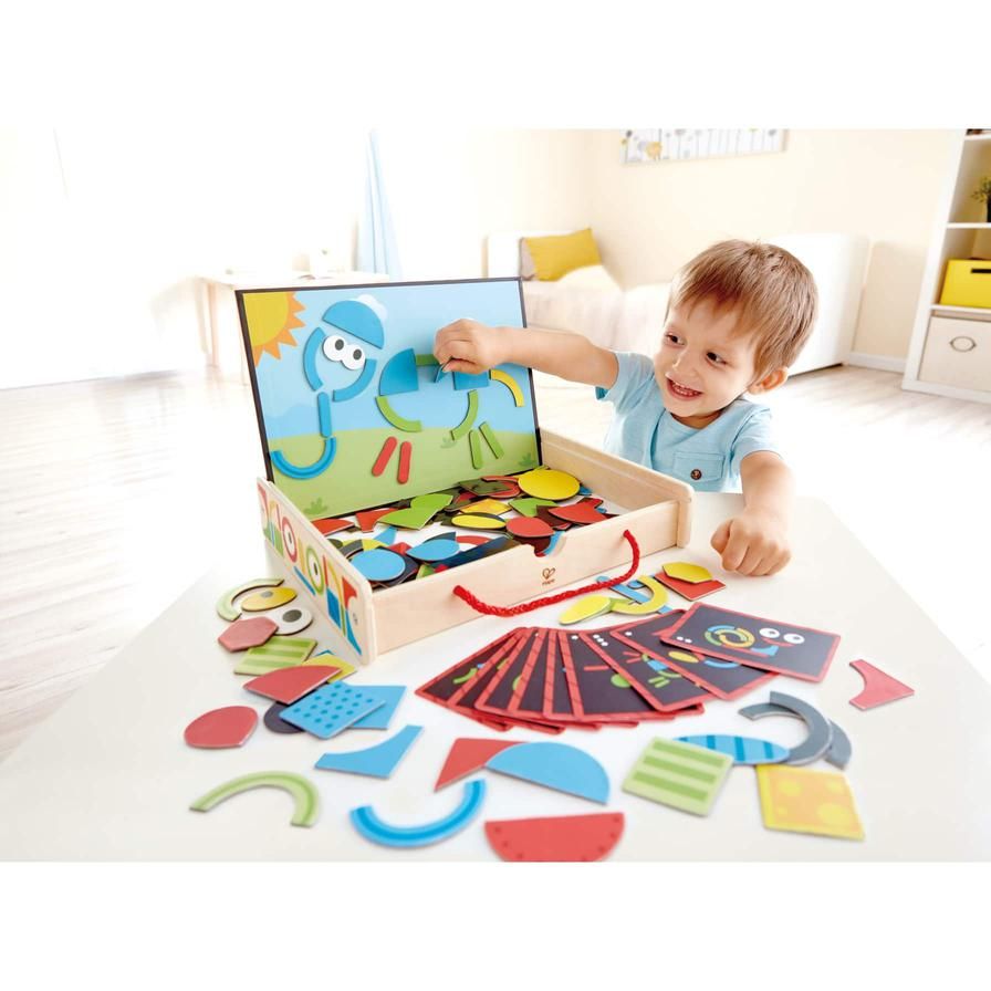 Hape Two-Sided Magnetic Art Box Wooden Playset - 91pcs