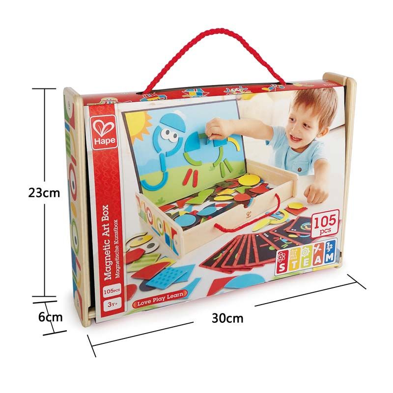 Hape Two-Sided Magnetic Art Box Wooden Playset - 91pcs