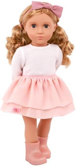 Our Generation Effie Doll With Pink Frilly Skirt Outfit