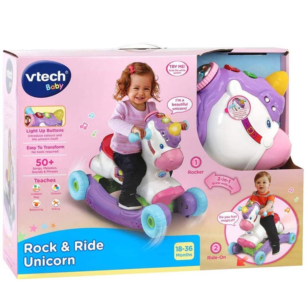 VTech Rock and Ride Unicorn مع مستشعر الحركة