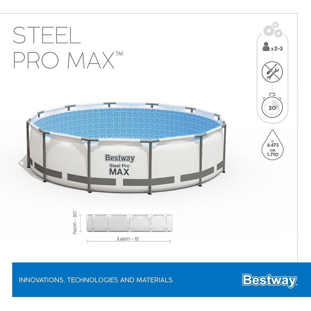 Bestway Steel Pro Max Pool Set Round Above Ground Pool 366x76cm 56416