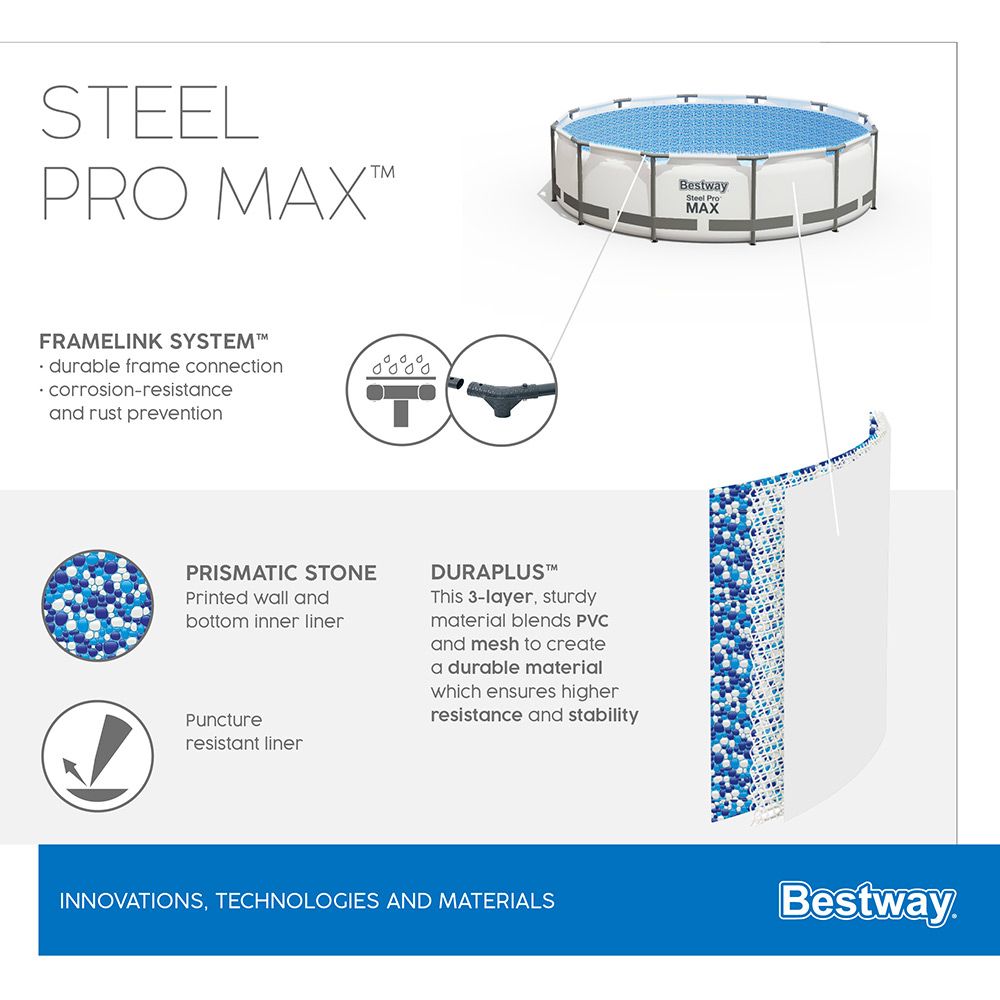 Bestway Steel Pro Max Pool Set Round Above Ground Pool 366x76cm 56416