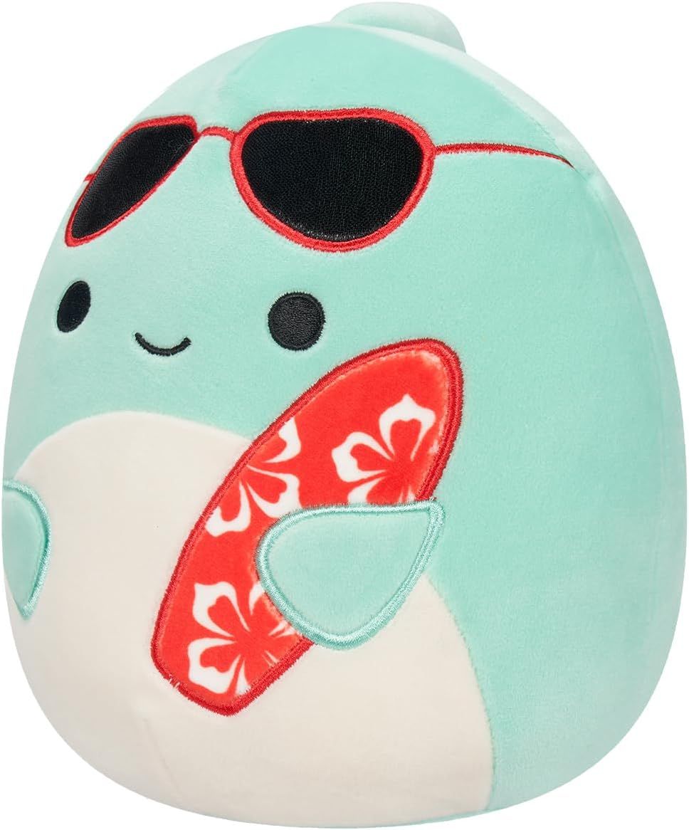 Squishmallow Perry Teal Dolphin With Sunglasses And Surfboard 7.5 Inches SQCR05372