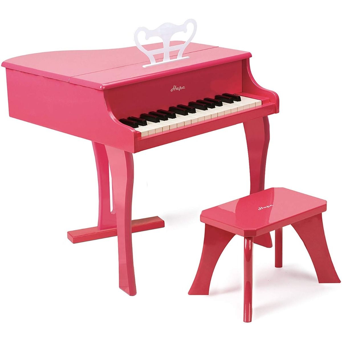 Hape 30-Key Happy Wooden Grand Musical Piano Pink