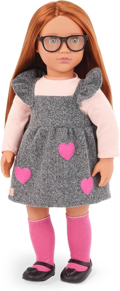 Our Generation Kelly Doll In School Dress And Heart Patches