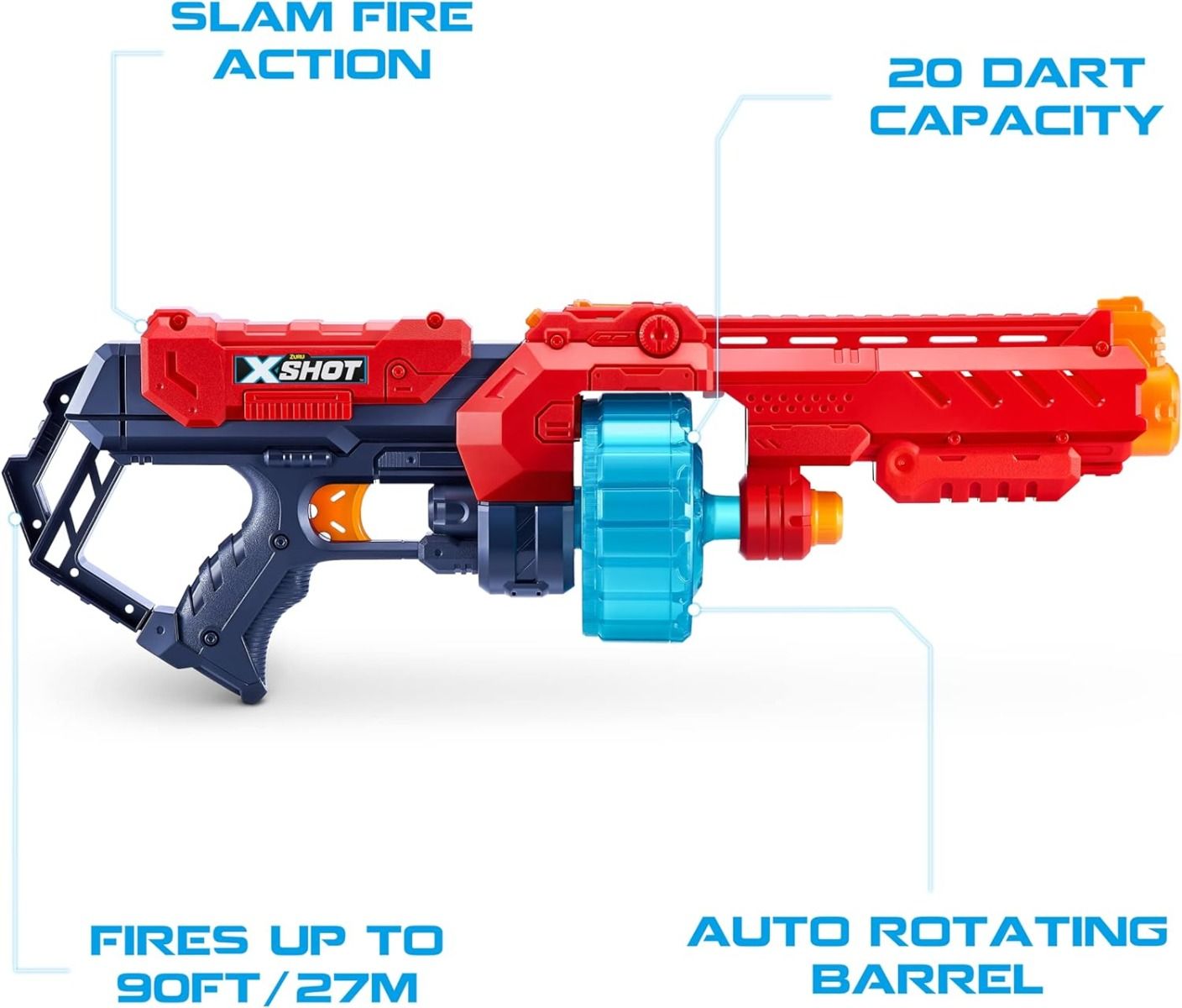 X-Shot Excel Turbo Fire Blaster With Darts 36270