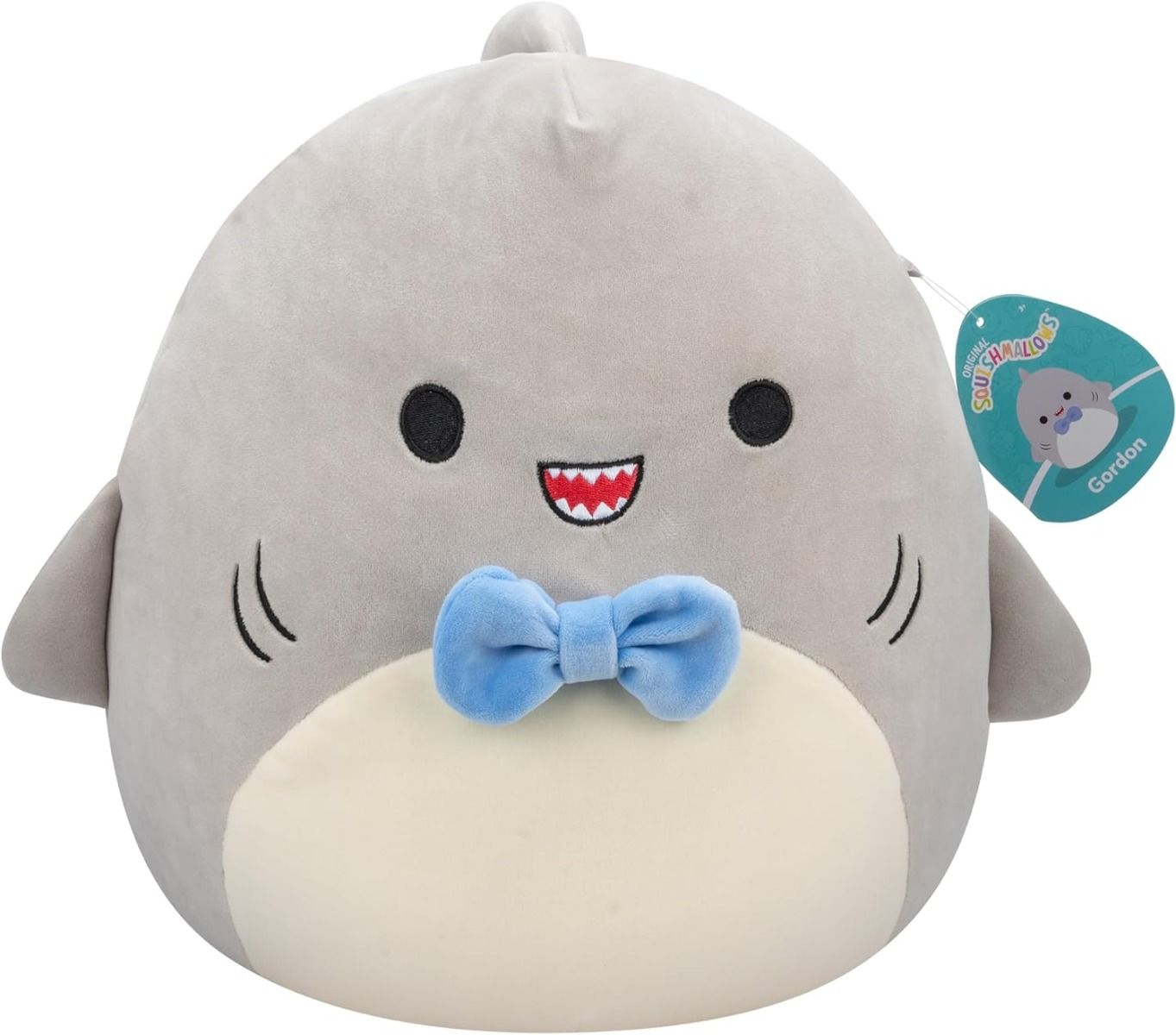 Squishmallow Gordon-Gry Shark Blu Bowtie SQCR05379