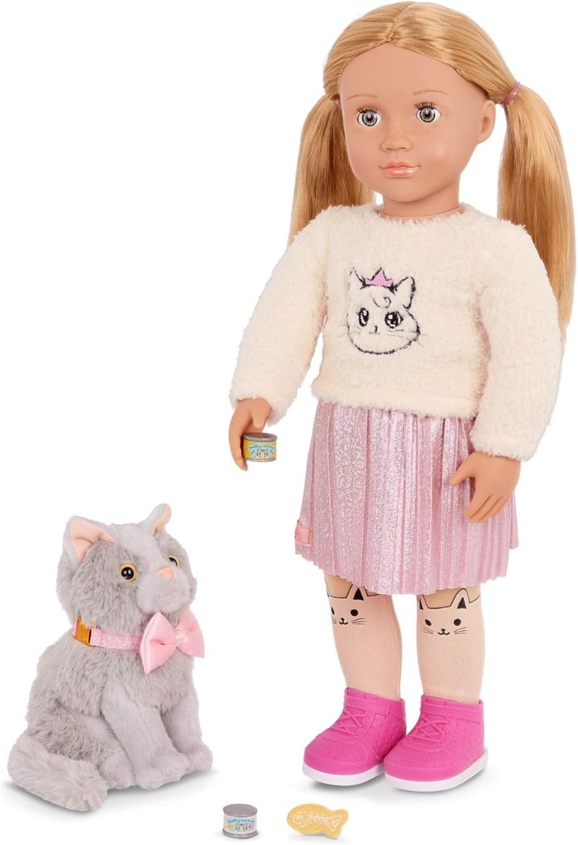 Our Generation Sheela And Sammy Doll With Pet Kitten