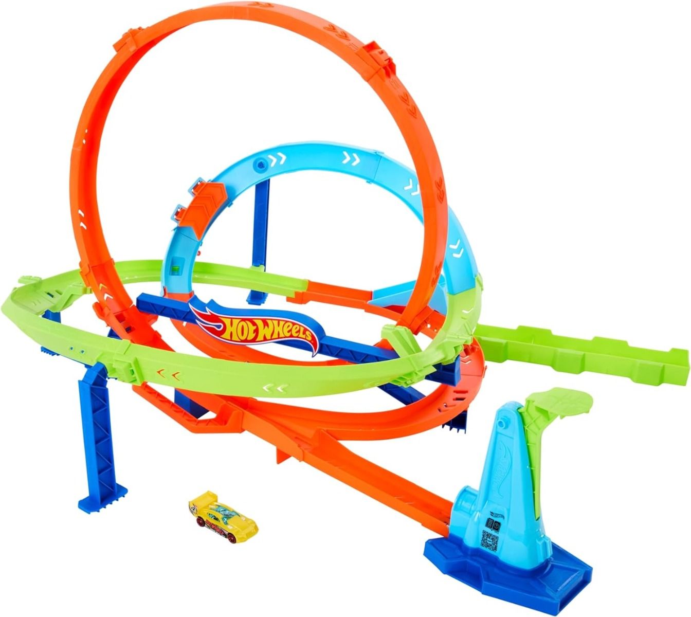 Hot Wheels Action Loop Cyclone Challenge Track Set With 1:64 Scale HTK16