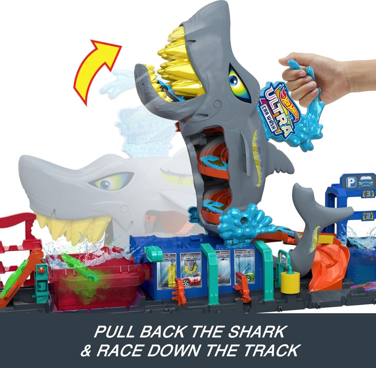 Hot Wheels Ultra Shark Car Wash Playset