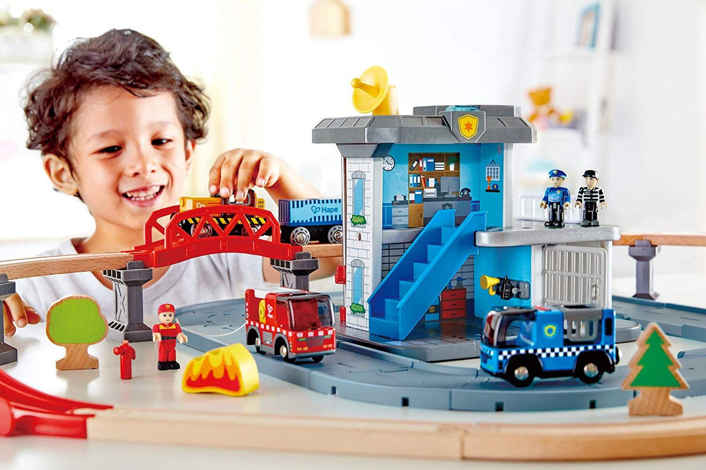 Hape Emergency Services HQ Railway Playset - 41pcs