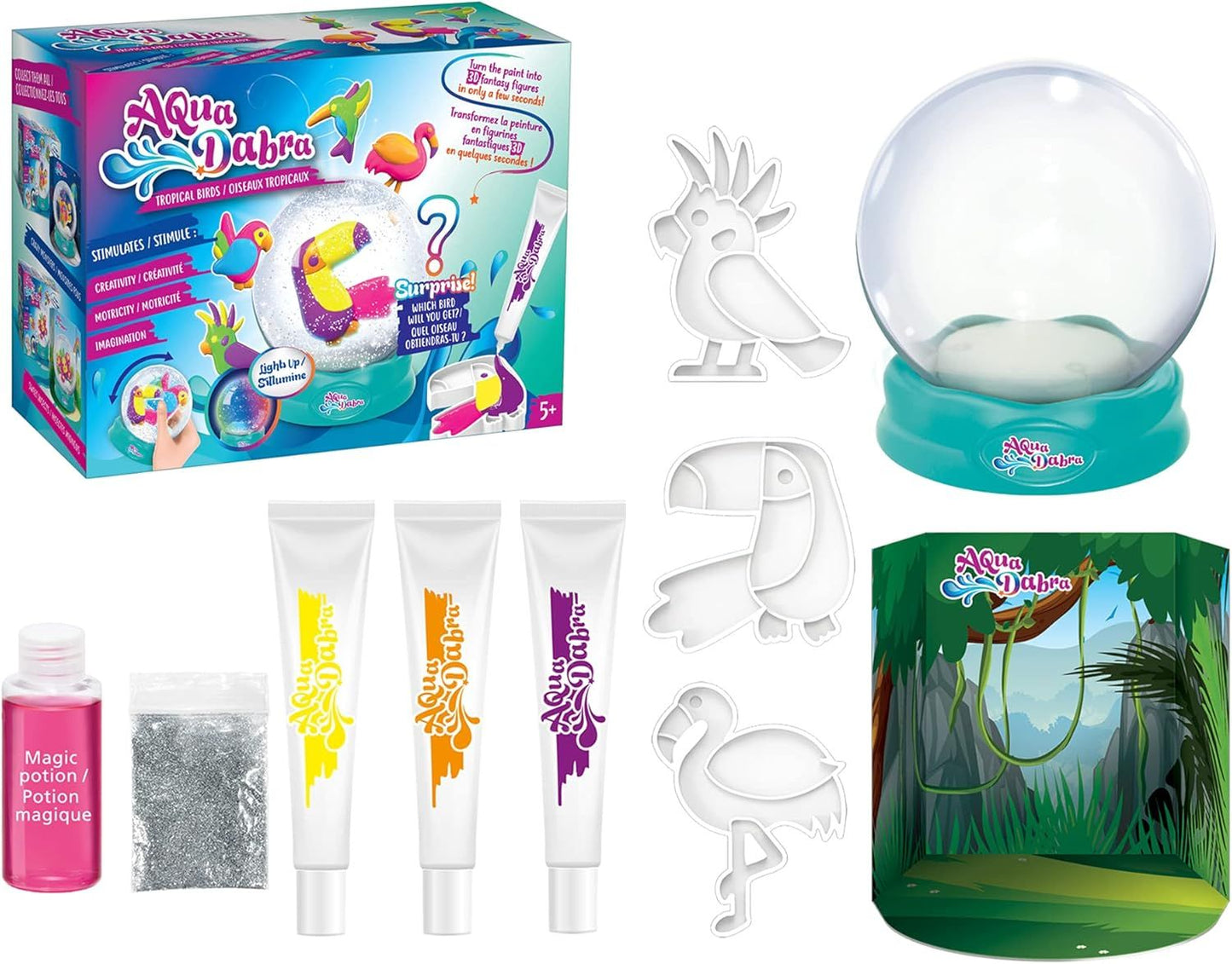 AquaDabra Tropical Birds Water Globe 322-24