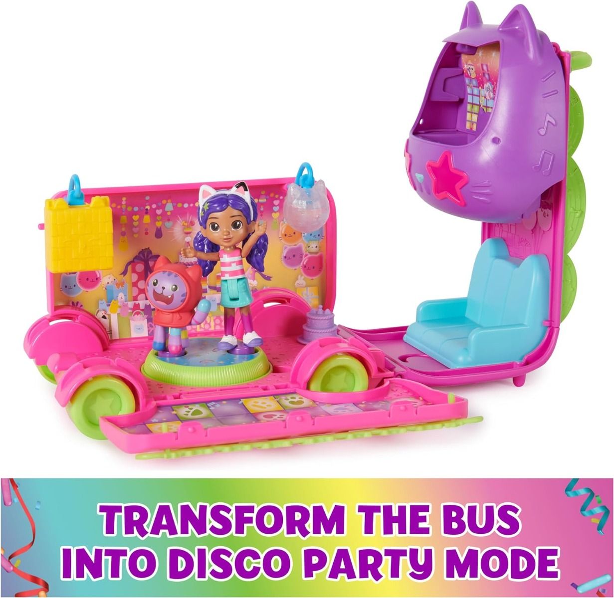 Gabby's Dollhouse Purrfect Party Bus Playset