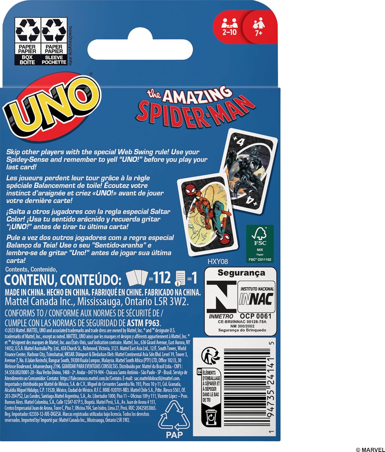 Mattel Games UNO The Amazing Spider-Man Card Game for Kids