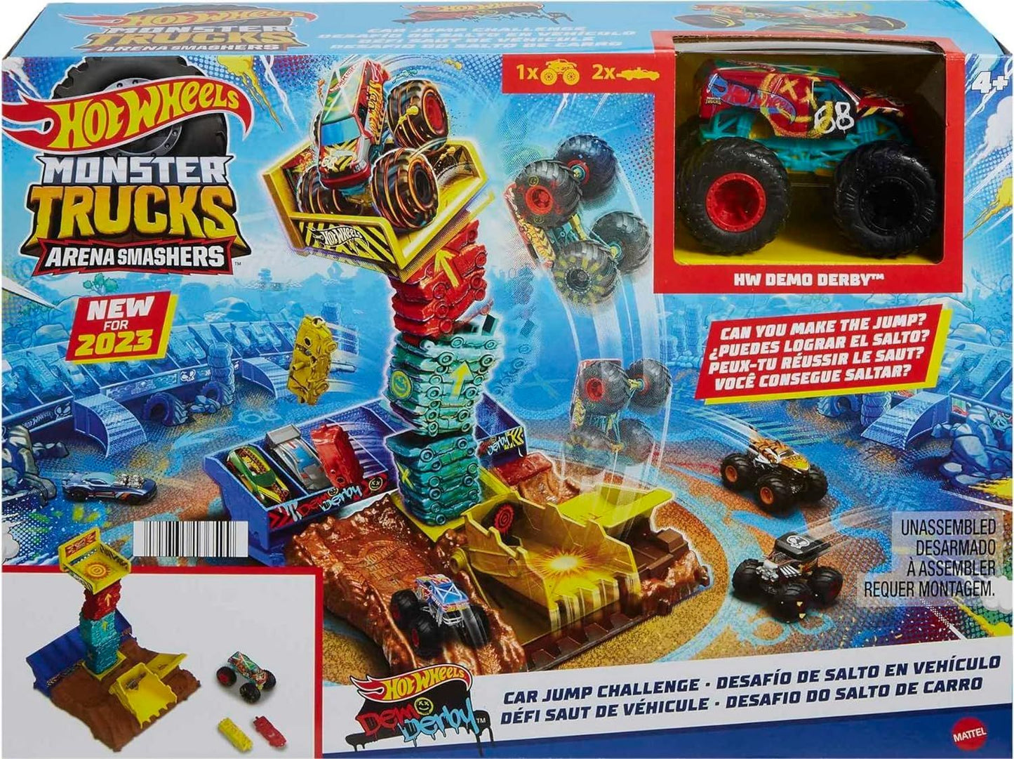 Hot wheels Monster Trucks Arena Smashers - Demo Derby Car Jump Challenge HNB94/HNB92