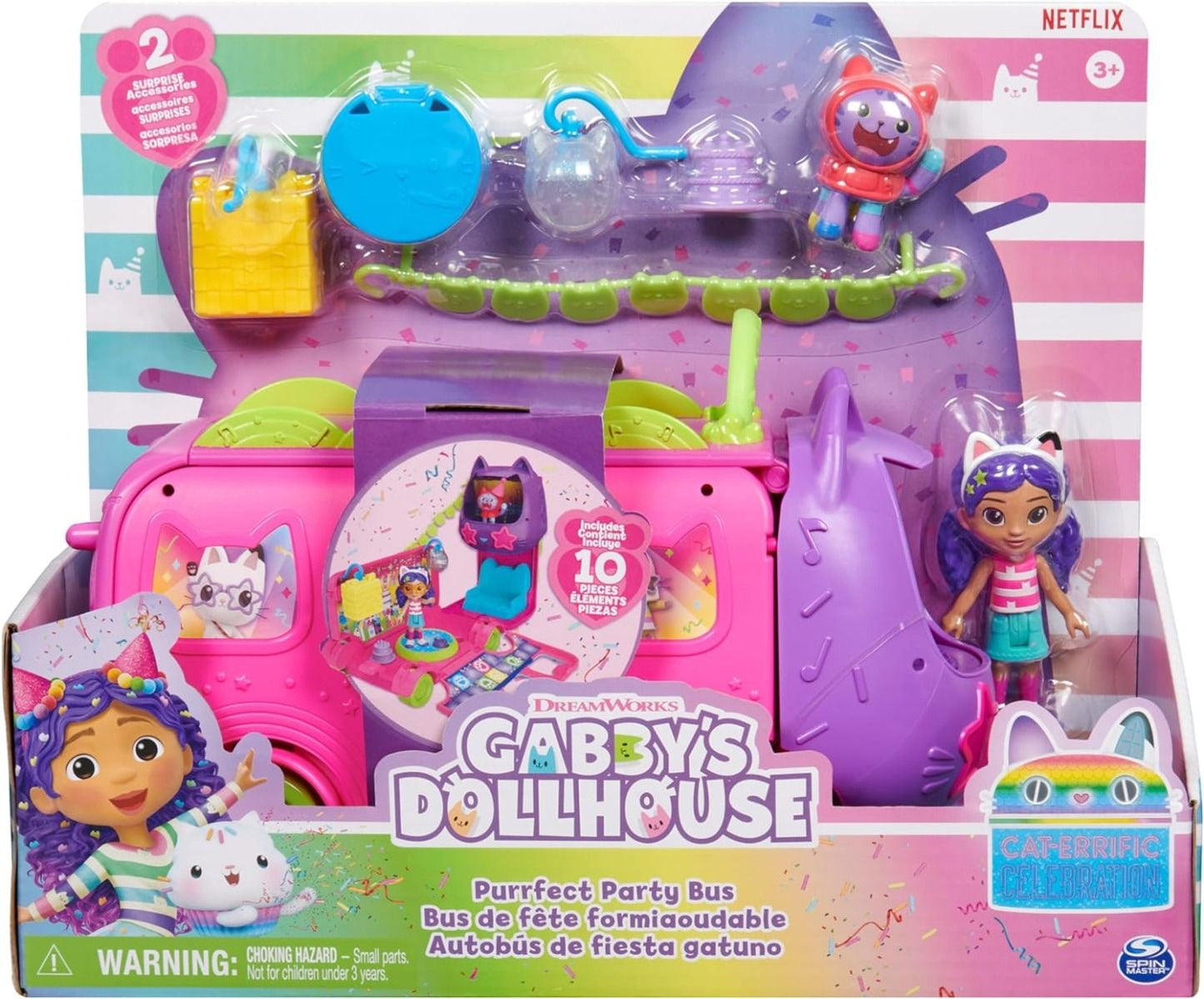 Gabby's Dollhouse Purrfect Party Bus Playset