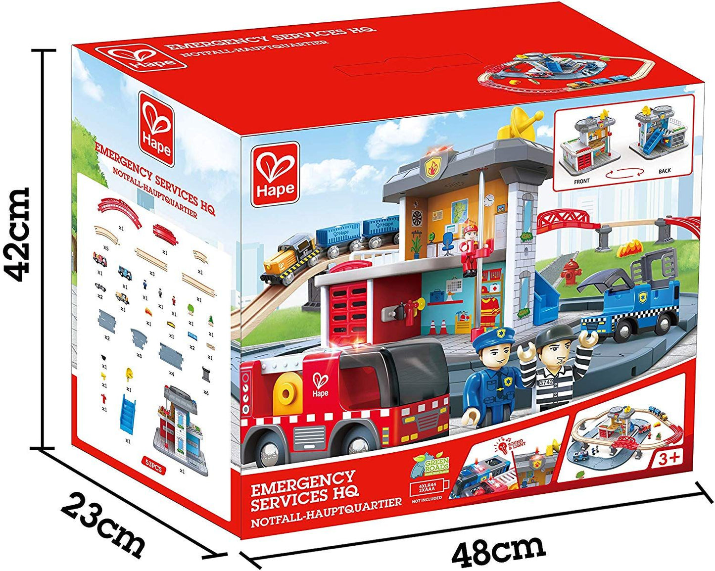 Hape Emergency Services HQ Railway Playset - 41pcs