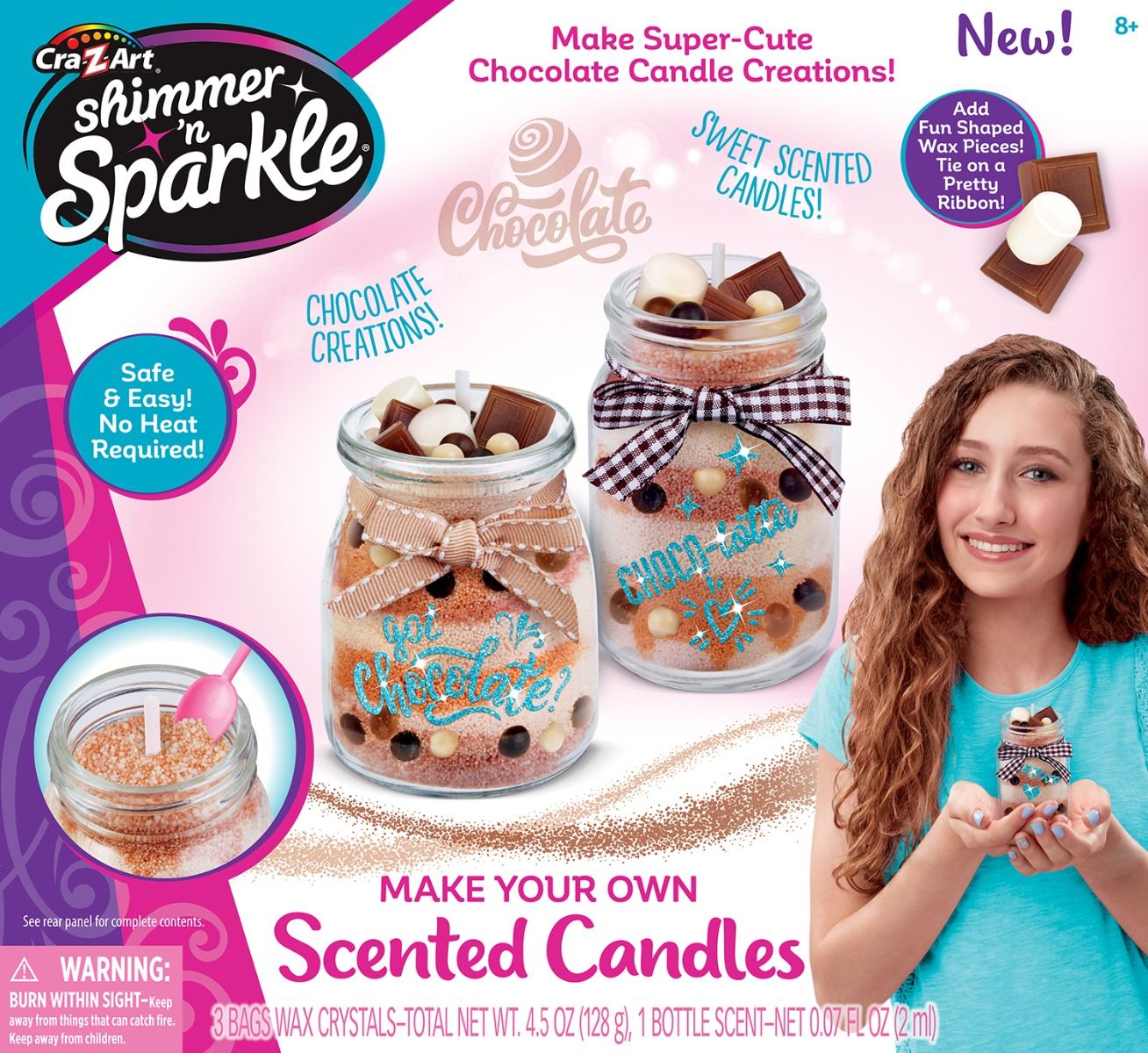 CraZArt Shimmer N Sparkle Scented Candles Chocolate 17969