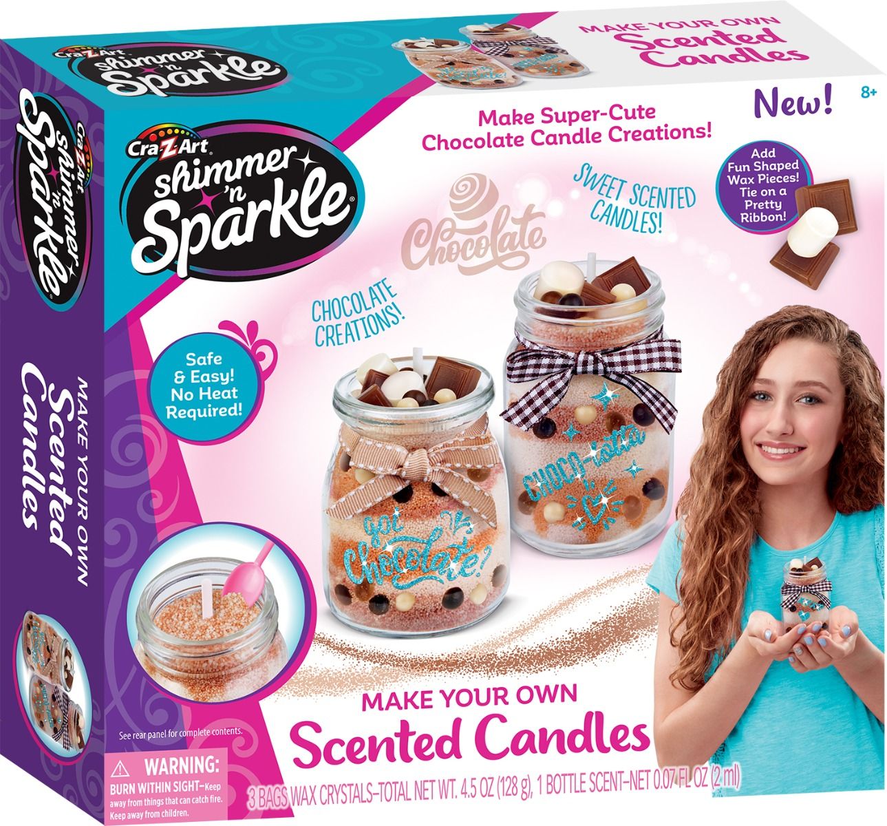 CraZArt Shimmer N Sparkle Scented Candles Chocolate 17969