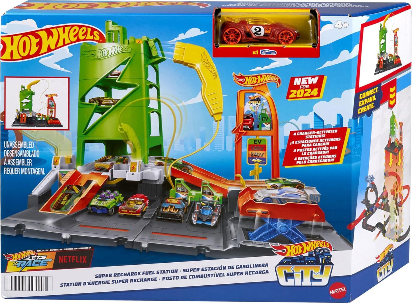 Hot Wheels Super Recharge Fuel Station Playset HTN79