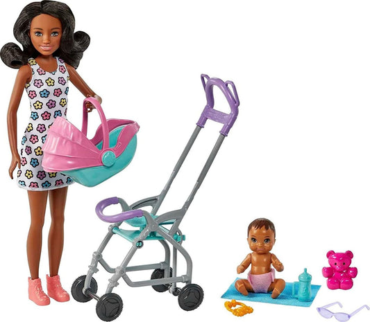 Barbie Skipper Babysitters Inc. Playset - Curly Brunette Hair FHY97/HHB68