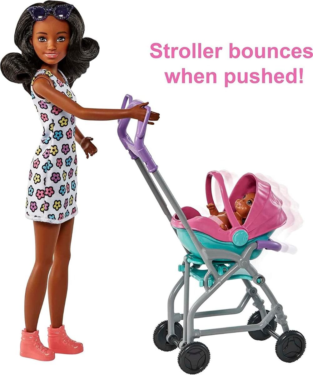 Barbie Skipper Babysitters Inc. Playset - Curly Brunette Hair FHY97/HHB68