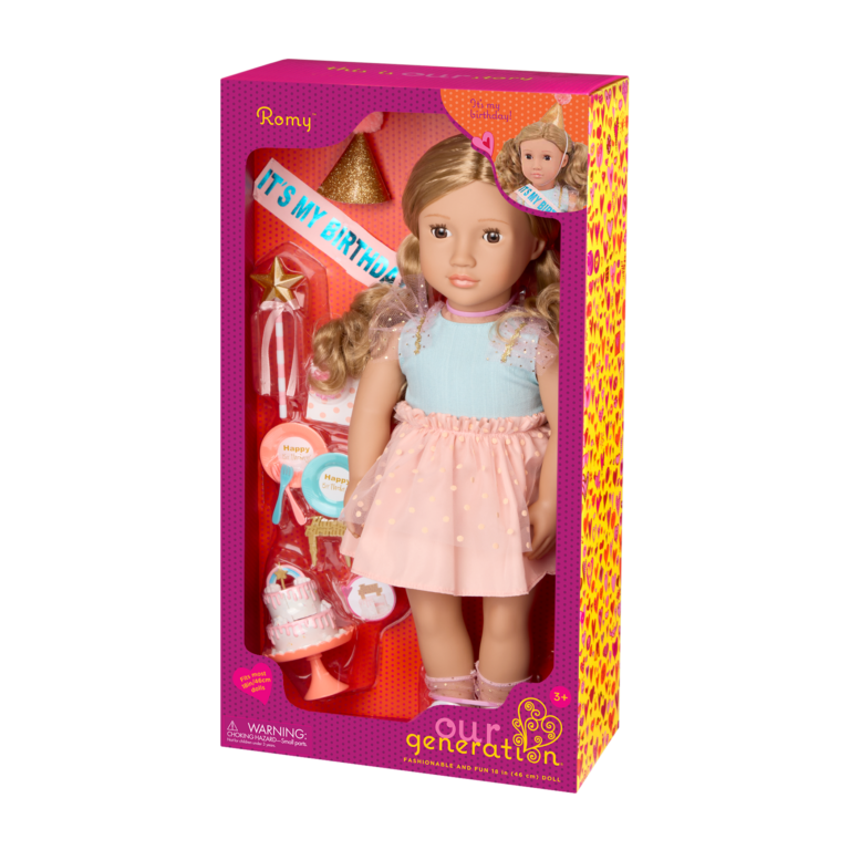 Our Generation Romy Birthday Party Doll With Accessories