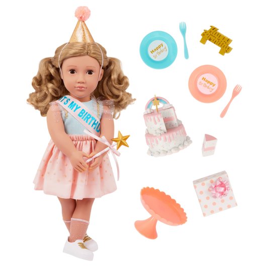 Our Generation Romy Birthday Party Doll With Accessories