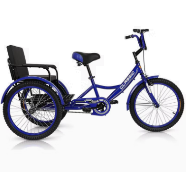 Classic Tricycle 12 Back Seat Blue