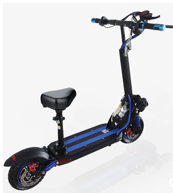 Electric Scooter With Seat 48V Blue BD700