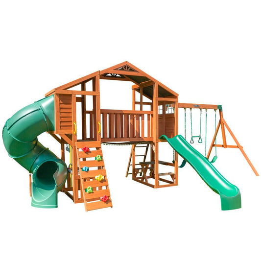 Kidkraft Boulder Bluff 2-In-1 Wooden Swing Set F29315