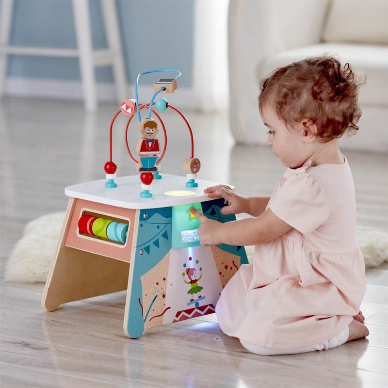 Hape Light-Up Circus Educational Activity Cube Playset