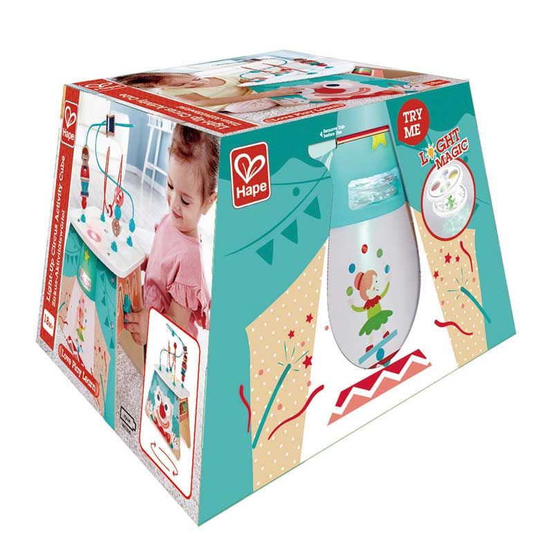 Hape Light-Up Circus Educational Activity Cube Playset