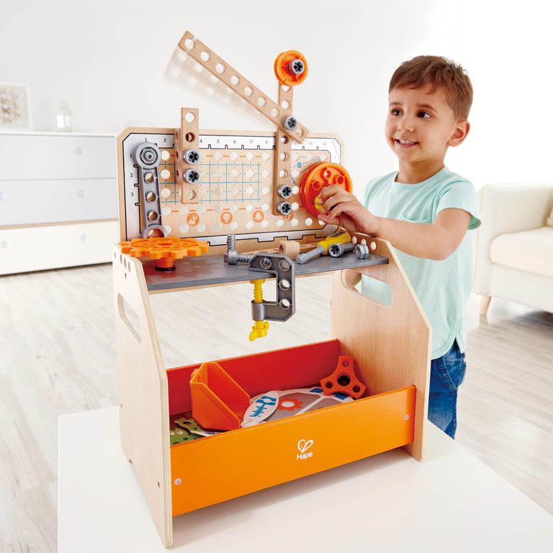 Hape Junior Inventor Discovery Scientific Wooden Workbench 58pc