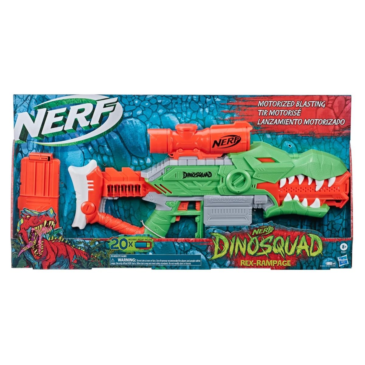 Nerf DinoSquad Rex-Rampage Motorised Dart Blaster F0807