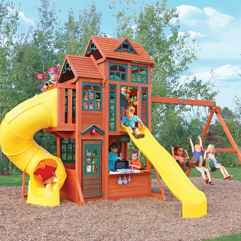 Kidkraft Canyon Ridge Wooden Swing Set / Playset F25715E