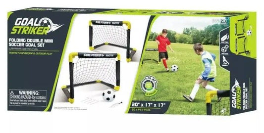 Folding Double Mini Soccer Goal Set 65908