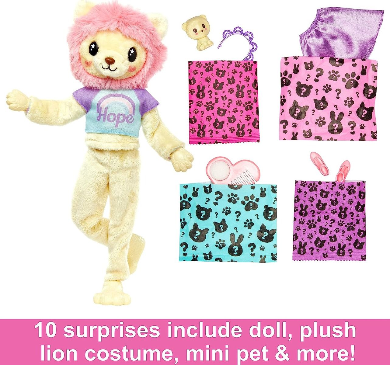 Barbie Cutie Reveal Barbie Cozy Cute Tees Series - Lion HKR06