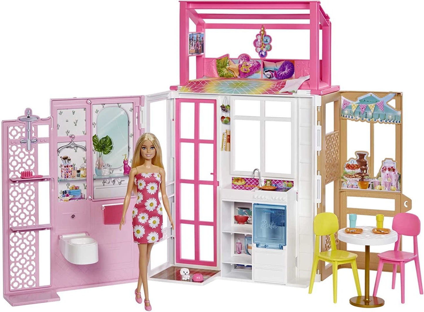 Barbie Dollhouse With Doll And Puppy HCD48