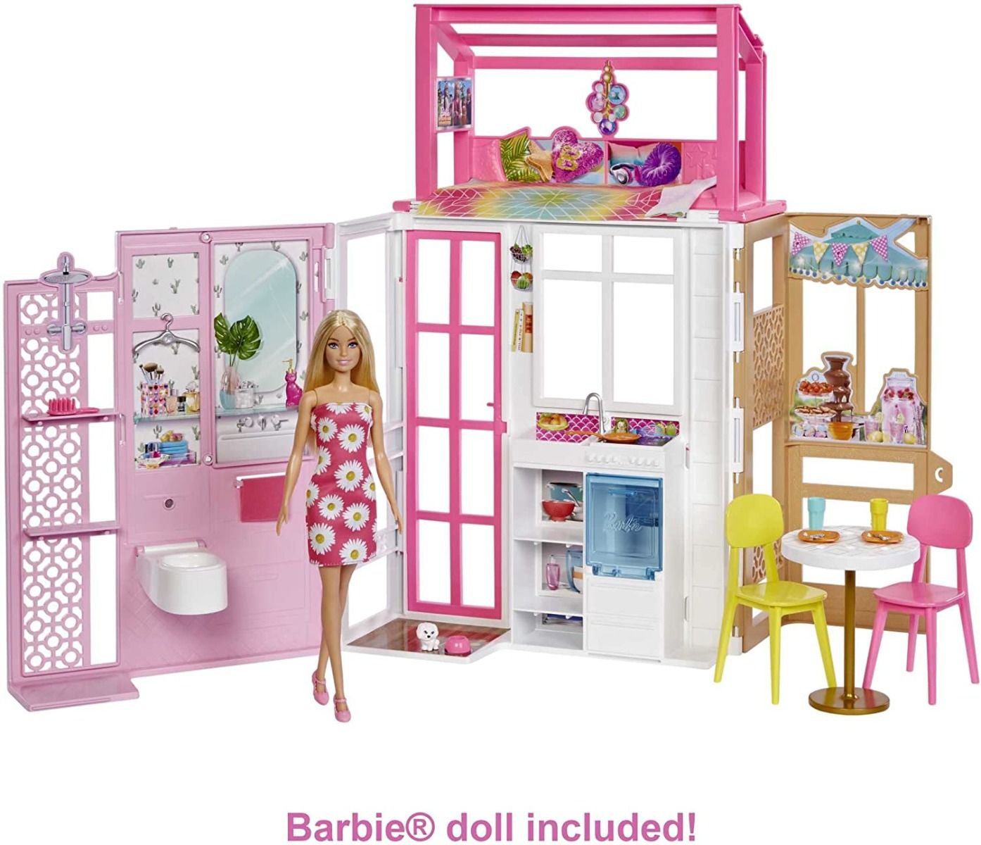 Barbie Dollhouse With Doll And Puppy HCD48