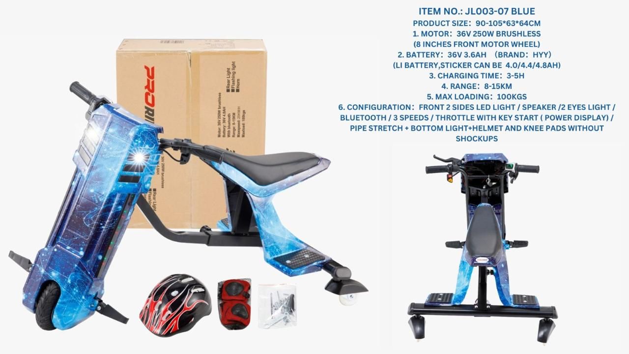 Drift Scooter With Seat 36V Blue PR003-07