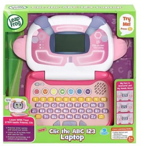 Leapfrog Clic The ABC-123 Laptop - Pink 80-615153