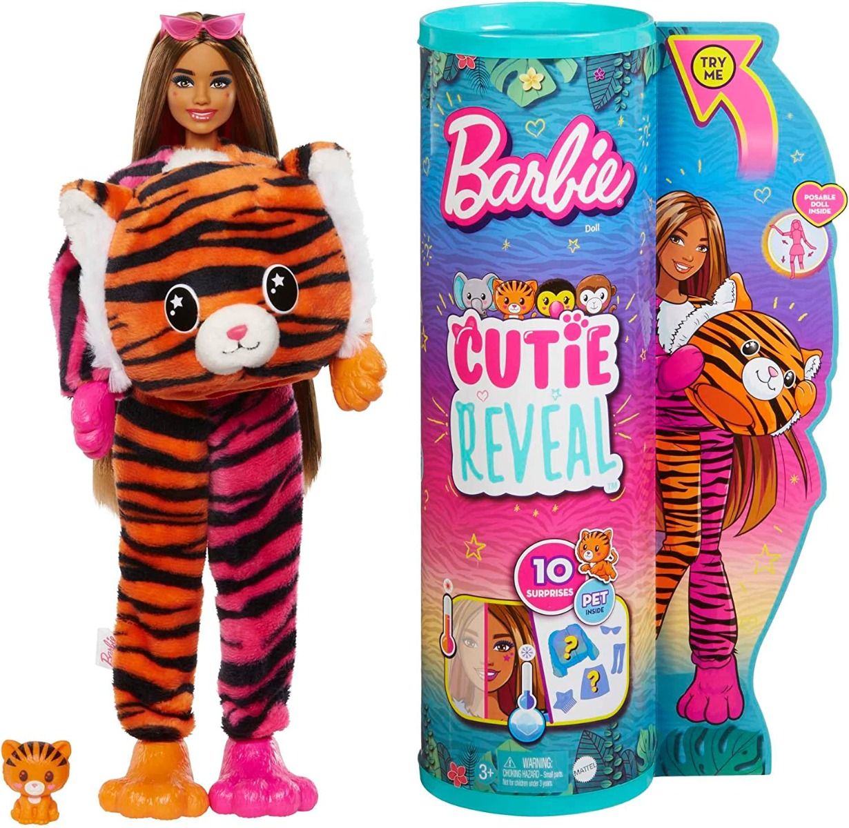 Barbie Cutie Reveal Jungle Series Tiger Doll HKP99