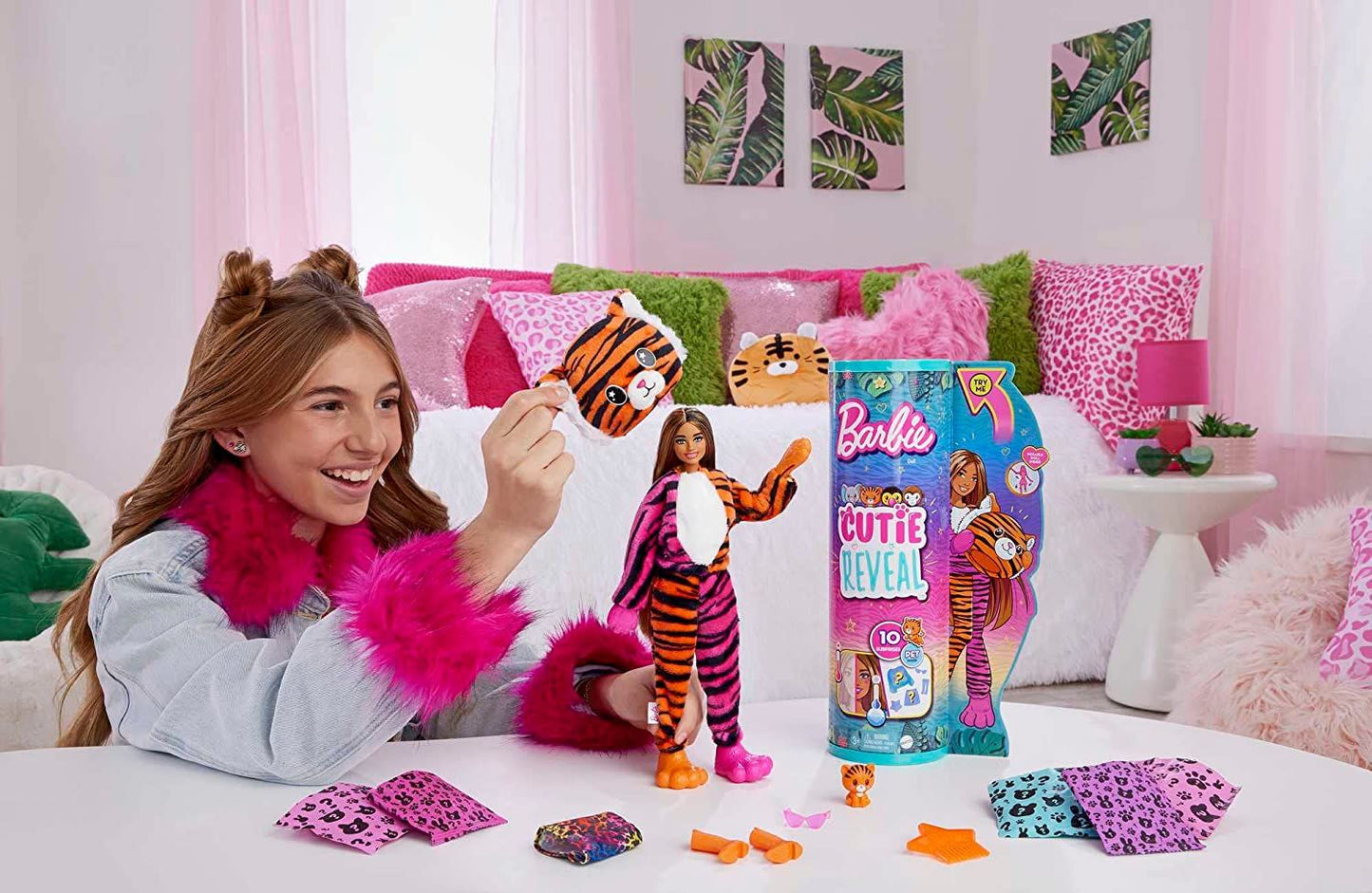 Barbie Cutie Reveal Jungle Series Tiger Doll HKP99